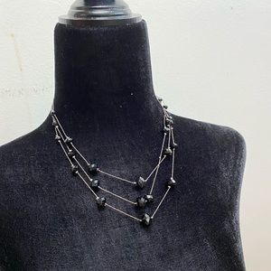 Black Jewel Cluster Necklace